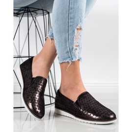 Kylie Slipons calados brillantes marrón 2