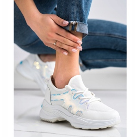 SHELOVET Zapatillas Primavera Con Efecto Holo blanco 5