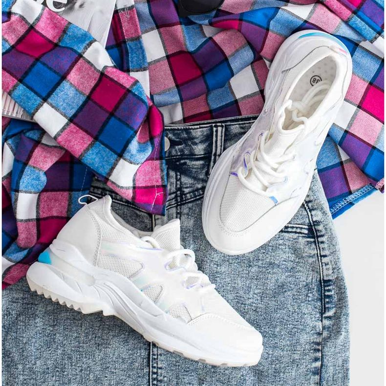 SHELOVET Zapatillas Primavera Con Efecto Holo blanco 1