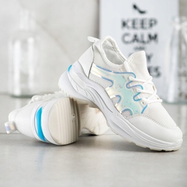 SHELOVET Zapatillas Primavera Con Efecto Holo blanco 3