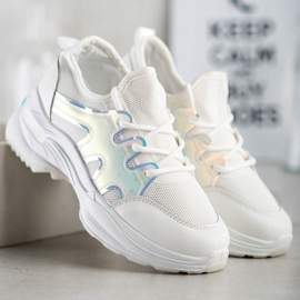 SHELOVET Zapatillas Primavera Con Efecto Holo blanco 4