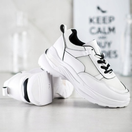 SHELOVET Cómodas zapatillas blancas blanco 3
