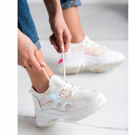 SHELOVET Zapatillas Primavera Con Efecto Holo blanco 2