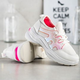 SHELOVET Zapatillas Primavera Con Efecto Holo blanco 4