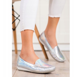 Goodin Mocasines con estilo brillante plata 4