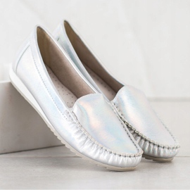 Goodin Mocasines con estilo brillante plata 3