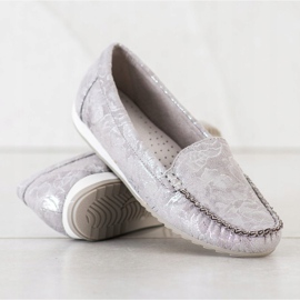Goodin Mocasines con estilo brillante gris 4