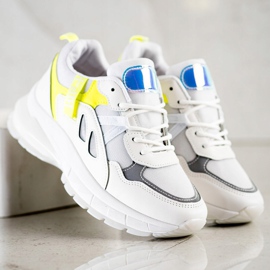 SHELOVET Deportivas plataforma malla blanco multicolor 4