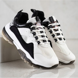 Ideal Shoes Zapatillas en la plataforma negra blanco 1