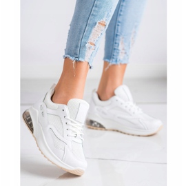 SHELOVET Zapatillas blancas con malla blanco 1