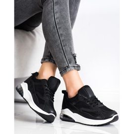 SHELOVET Zapatillas negras con malla negro 1
