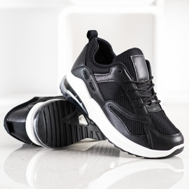 SHELOVET Zapatillas negras con malla negro 2