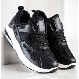 SHELOVET Zapatillas negras con malla negro 3
