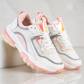 Ideal Shoes Zapatillas con aplicación de purpurina blanco 2 Ideal Shoes Zapatillas con aplicación de purpurina blanco 2