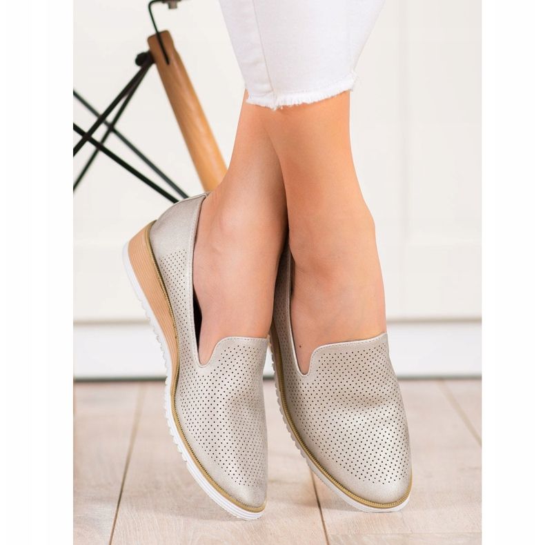 Goodin Señores de cuero calados dorado 1