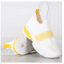 SHELOVET Zapatillas de primavera caladas blanco amarillo 3