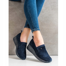 Filippo Zapatos de brocado de piel azul marino 2
