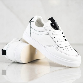SHELOVET Calzado deportivo de cuero ecológico blanco 3