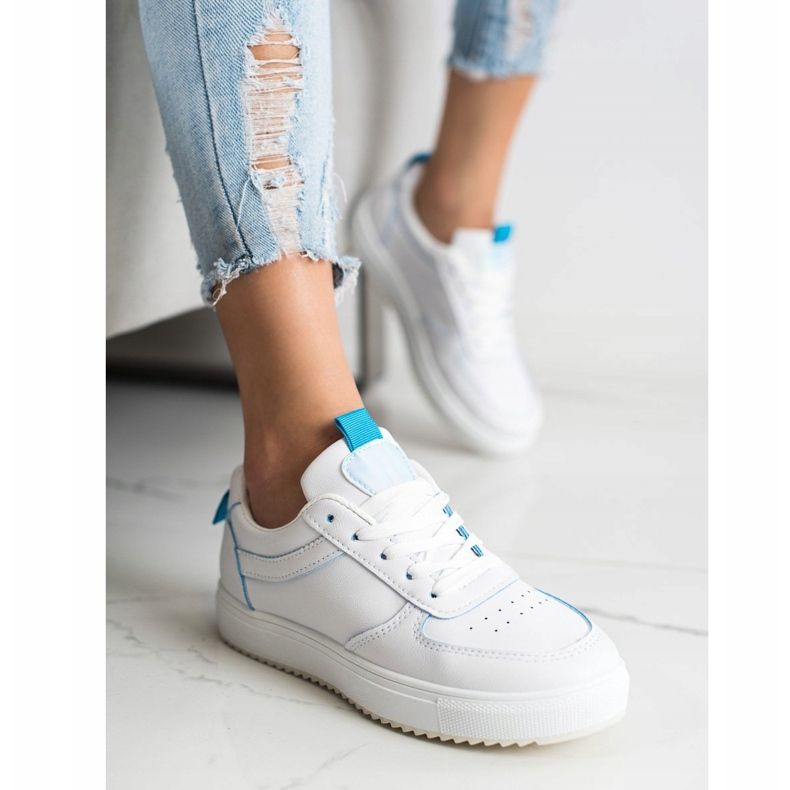 SHELOVET Calzado deportivo de cuero ecológico blanco 2