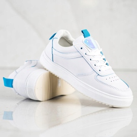 SHELOVET Calzado deportivo de cuero ecológico blanco 4