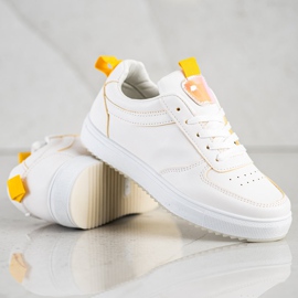 SHELOVET Deportes estar con cuero ecológico blanco 3