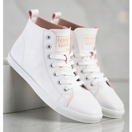 Ideal Shoes Zapatillas deportivas de alta moda blanco 4