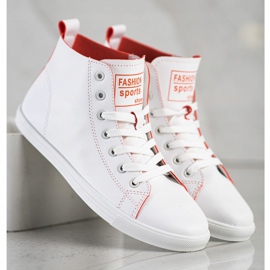 Ideal Shoes Zapatillas deportivas de alta moda blanco 3