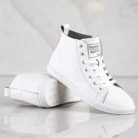 Ideal Shoes Zapatillas deportivas de alta moda blanco 3