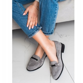Mocasines VINCEZA de tacón bajo gris 4