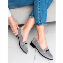 Mocasines VINCEZA de tacón bajo gris 1
