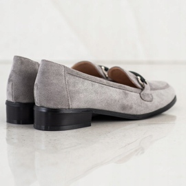Mocasines VINCEZA de tacón bajo gris 3