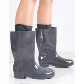 SHELOVET Botas altas brillantes gris 1