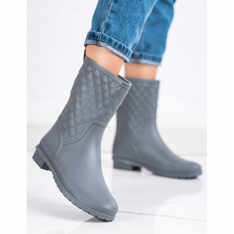 SHELOVET Chanclos acolchados de moda gris 1