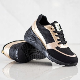 SHELOVET Zapatillas clásicas NEGRAS y ORO negro dorado 3