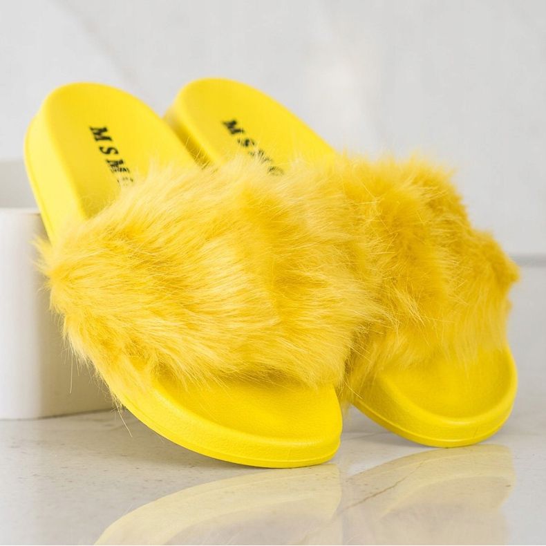 SHELOVET Zapatillas de Goma con Piel amarillo 1