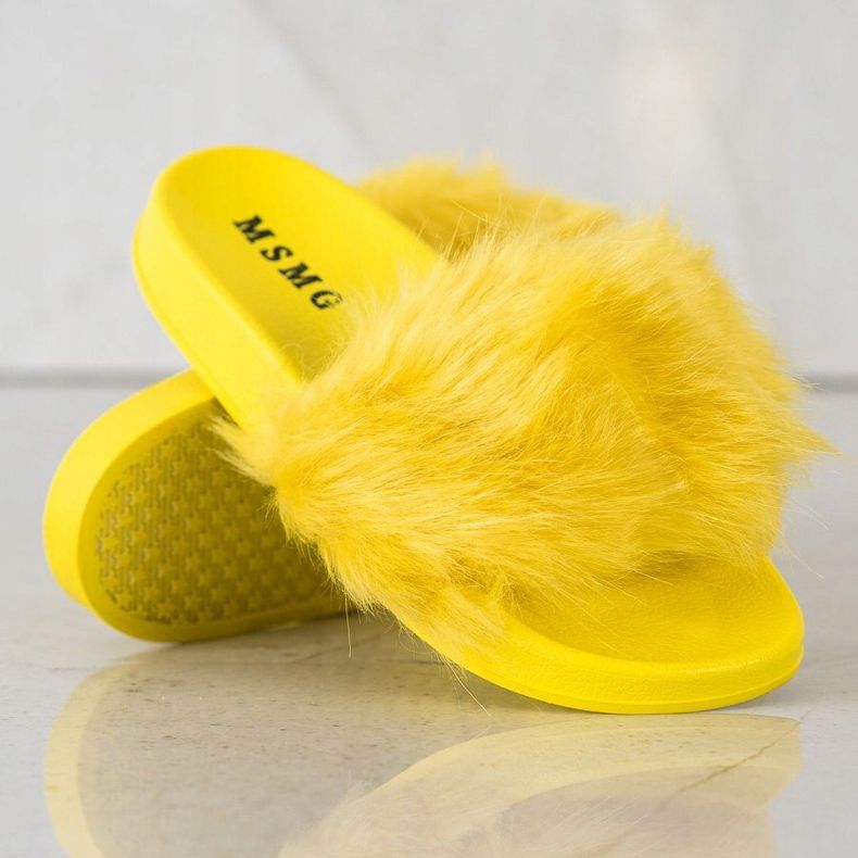 SHELOVET Zapatillas de Goma con Piel amarillo 2