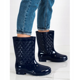 Bona Botas de agua acolchadas brillantes azul marino 3