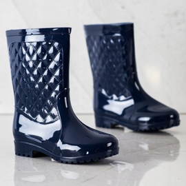 Bona Botas de agua acolchadas brillantes azul marino 2