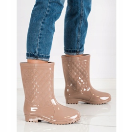Bona Botas de agua acolchadas brillantes beige 3
