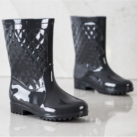 Bona Botas de agua acolchadas brillantes negro 2