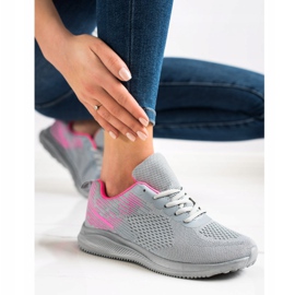 Bona Zapatos deportivos ligeros rosado gris 1