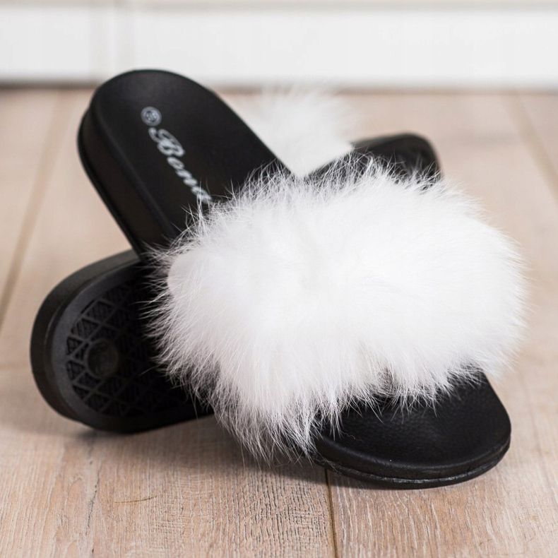 Bona Chanclas de moda con piel blanco 1