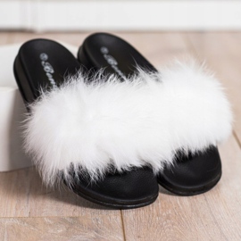 Bona Chanclas de moda con piel blanco 2
