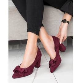 Zapatos de salón burdeos con lazo VINCEZA rojo multicolor 2
