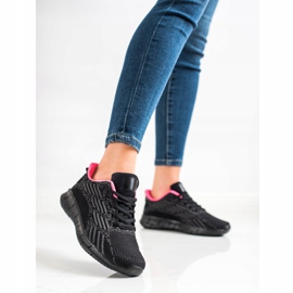 Bona Calzado deportivo calado negro rosado gris 3
