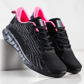 Bona Calzado deportivo calado negro rosado gris 1