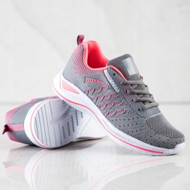 Bona Zapatos deportivos para correr Speed rosado gris 1