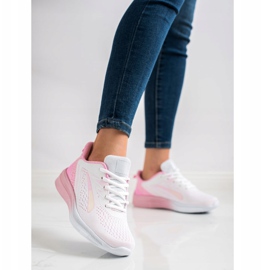 Bona Zapatillas caladas para primavera blanco rosa 1