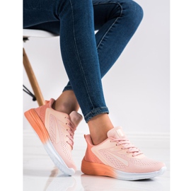 Bona Zapatillas caladas para primavera naranja rosado 2