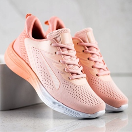 Bona Zapatillas caladas para primavera naranja rosado 4